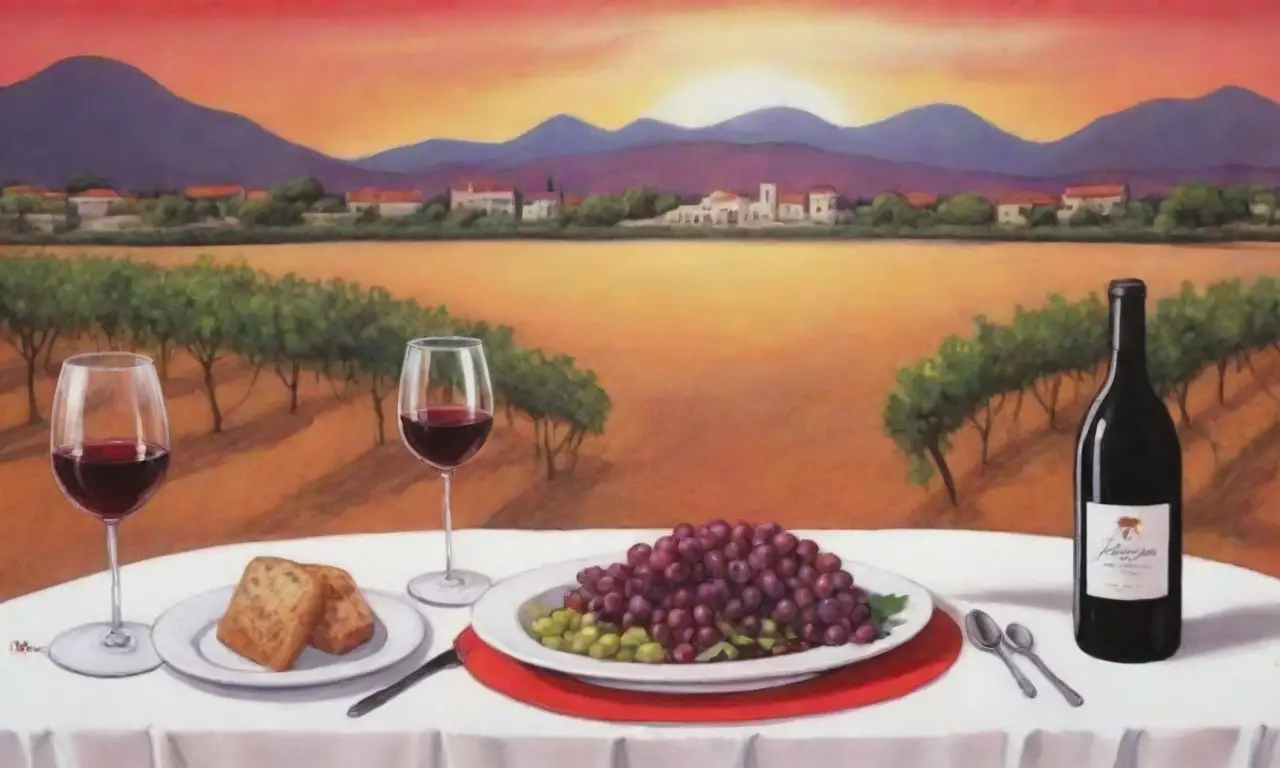 Viñedos vibrantes con uvas rojas