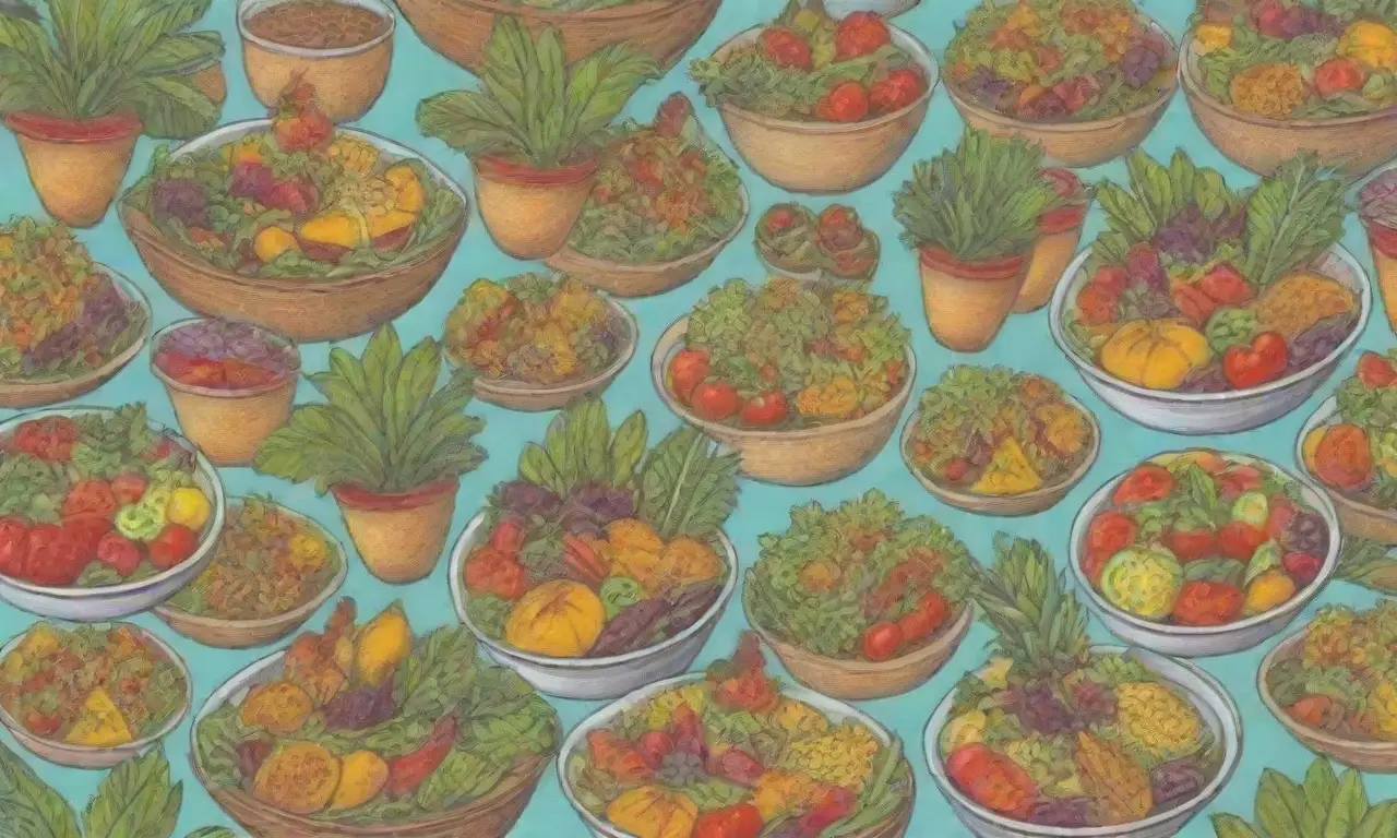 Ensaladas tropicales coloridas y frescas, perfectas para celebraciones