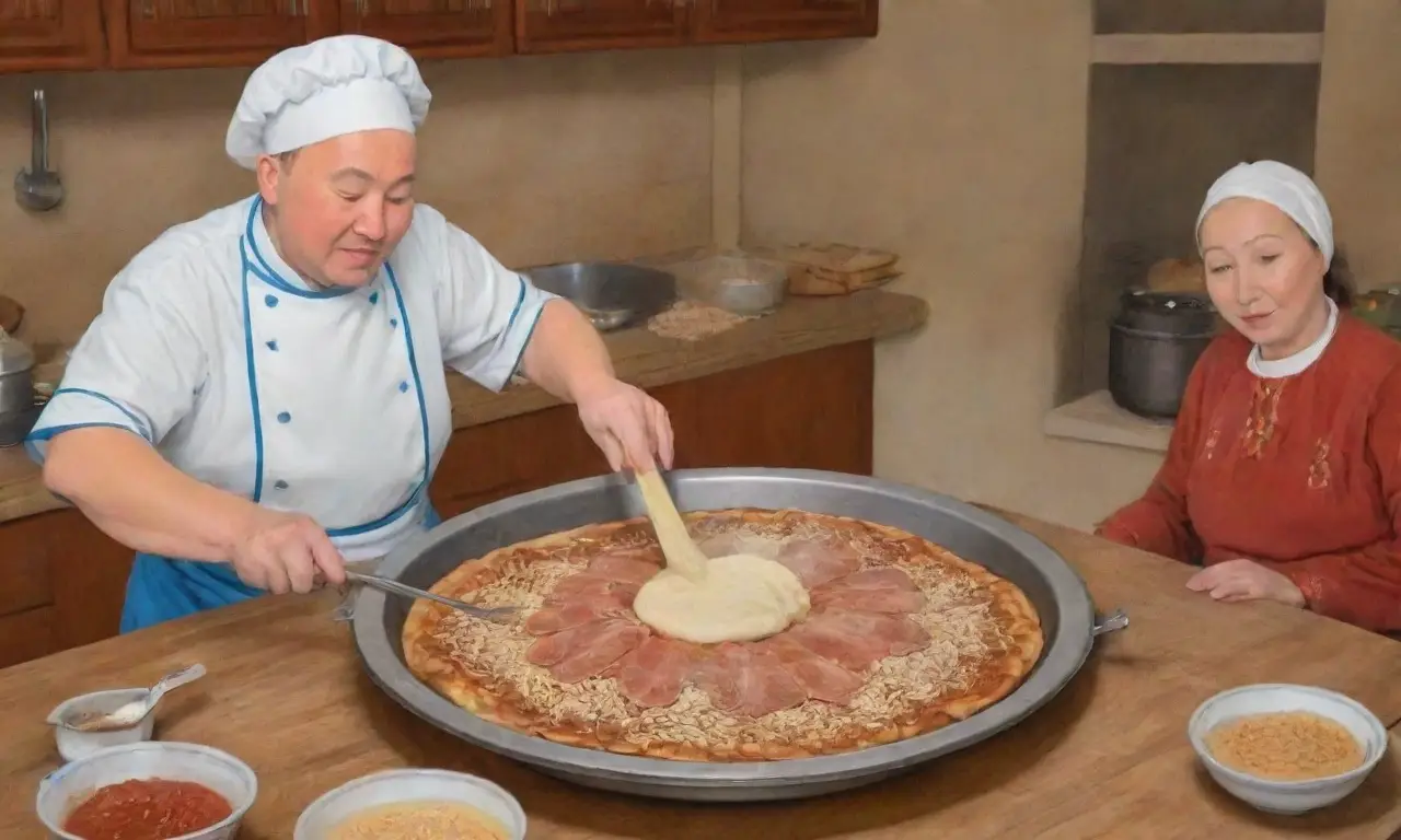 Preparación de manti kazajo con vapor