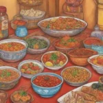 Colores vibrantes y platos tradicionales en un ambiente cálido y acogedor