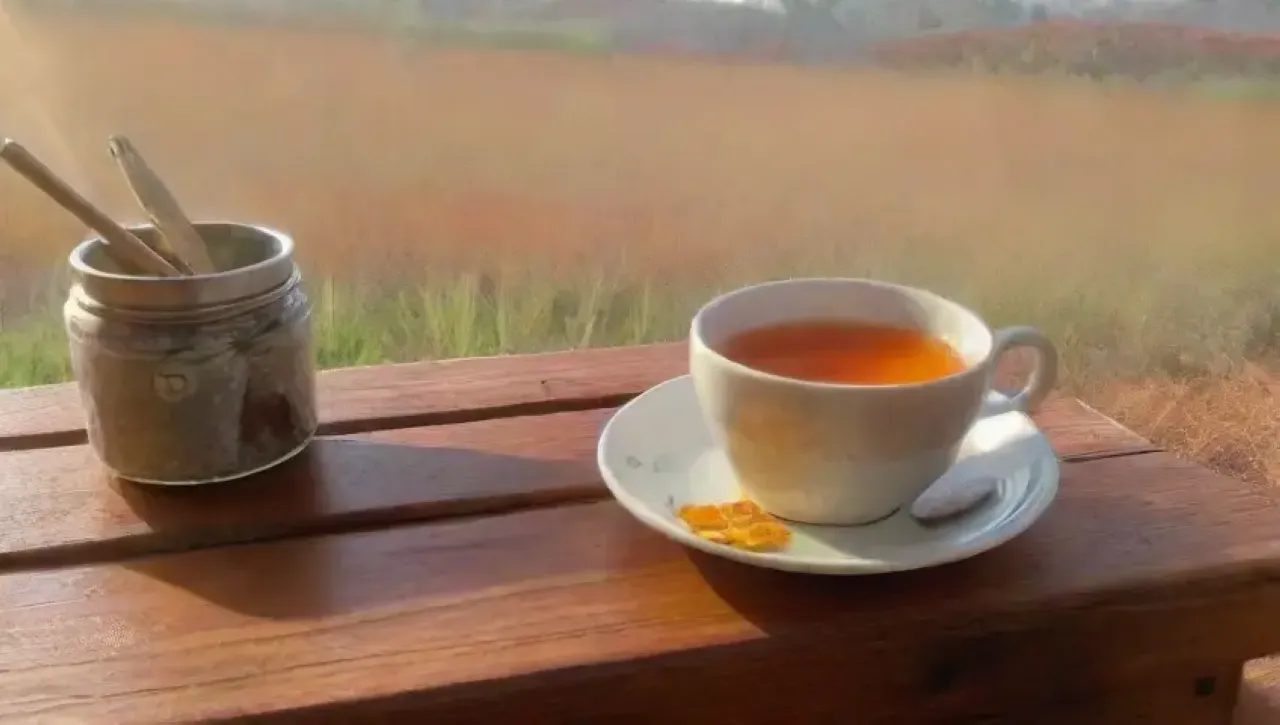 Un rincón acogedor con té rooibos, flores silvestres y un ambiente sereno