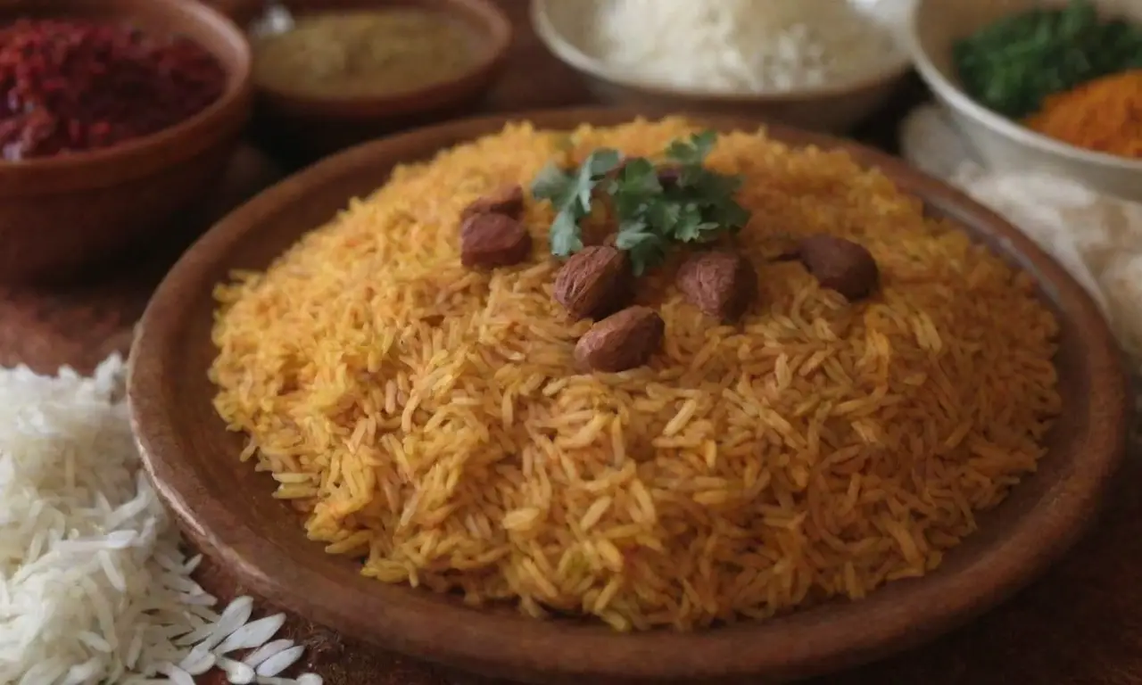 Arroz afgano: colores vibrantes