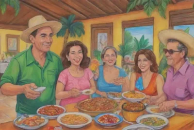 Fiesta cubana con colores vibrantes