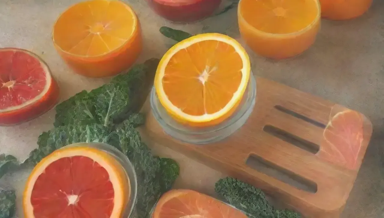 Un colorido y fresco desayuno saludable en una cocina soleada