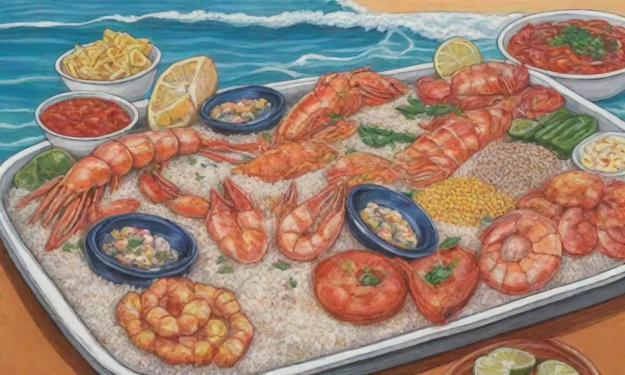 Mariscos coloridos al estilo lisboeta con arroz y especias vibrantes