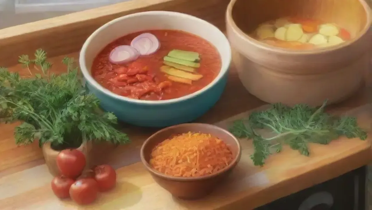 Cocina acogedora con ingredientes frescos y familia compartiendo una comida casera