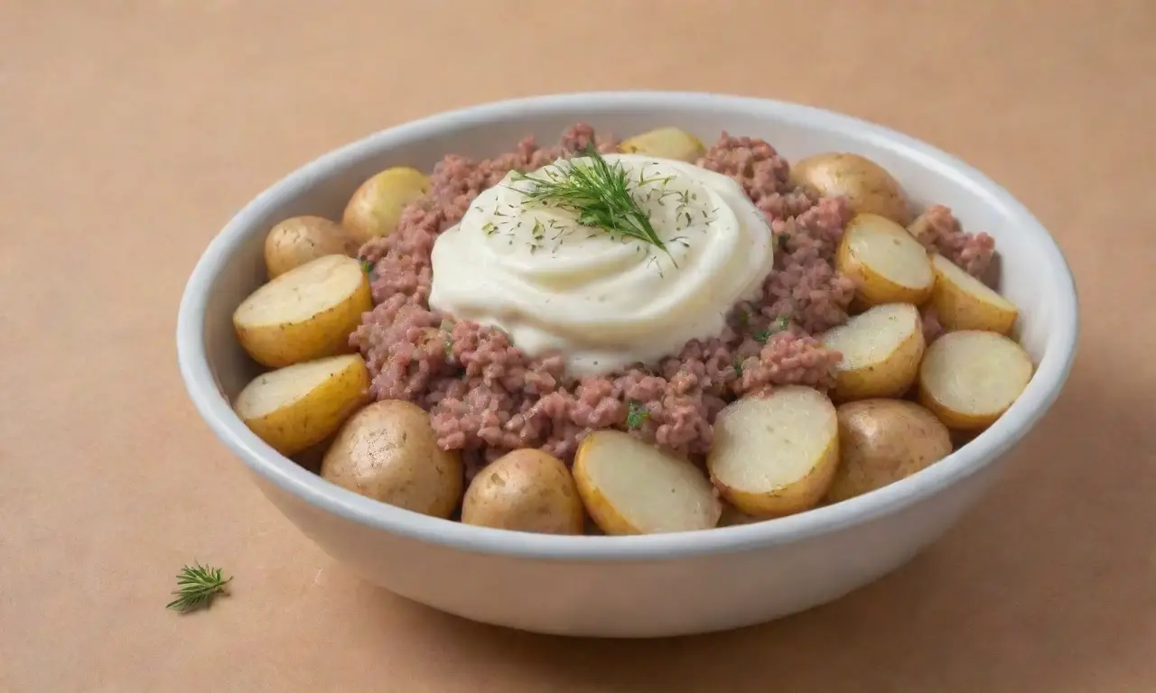 Ingredientes y pasos para una receta de papas con carne picada