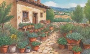 Paisajes istrianos con hierbas aromáticas y cocina rústica