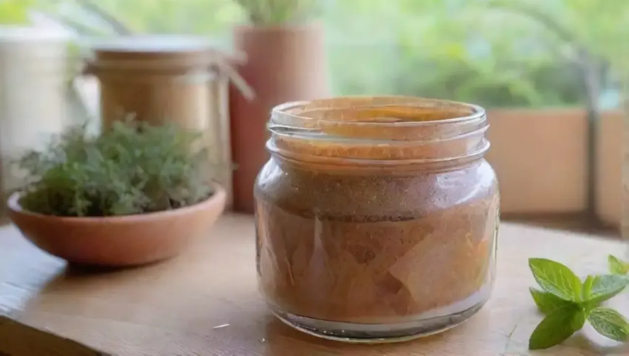 Una cocina acogedora y creativa llena de colores suaves, hierbas, frutas, especias y aromas deliciosos