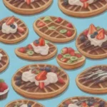 Waffles belgas deliciosos con variados toppings y presentación festiva