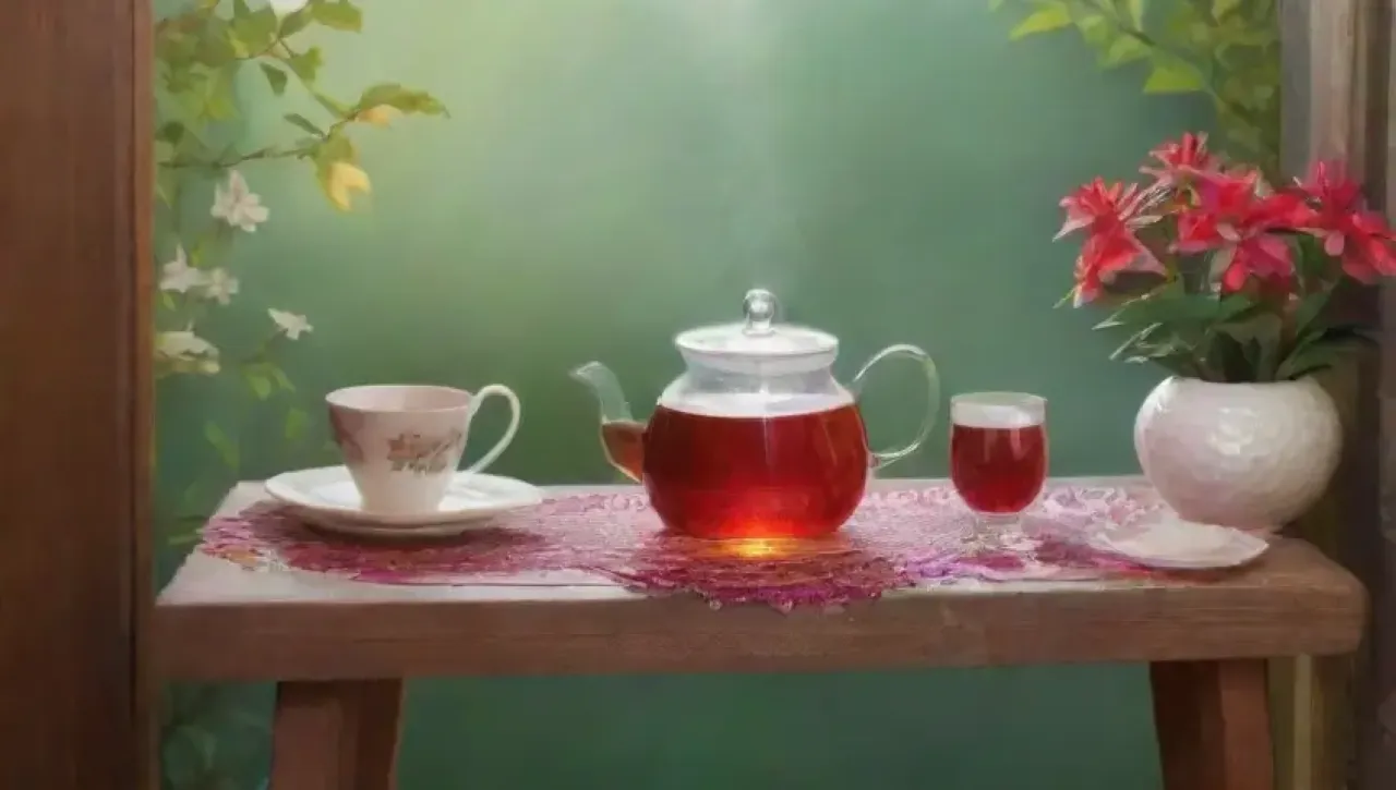 Un ambiente sereno y acogedor lleno de té, flores y naturaleza