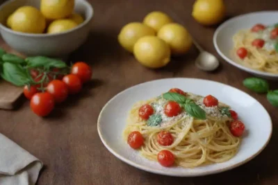 Platos de pasta ligeros y frescos con ingredientes vibrantes del verano italiano