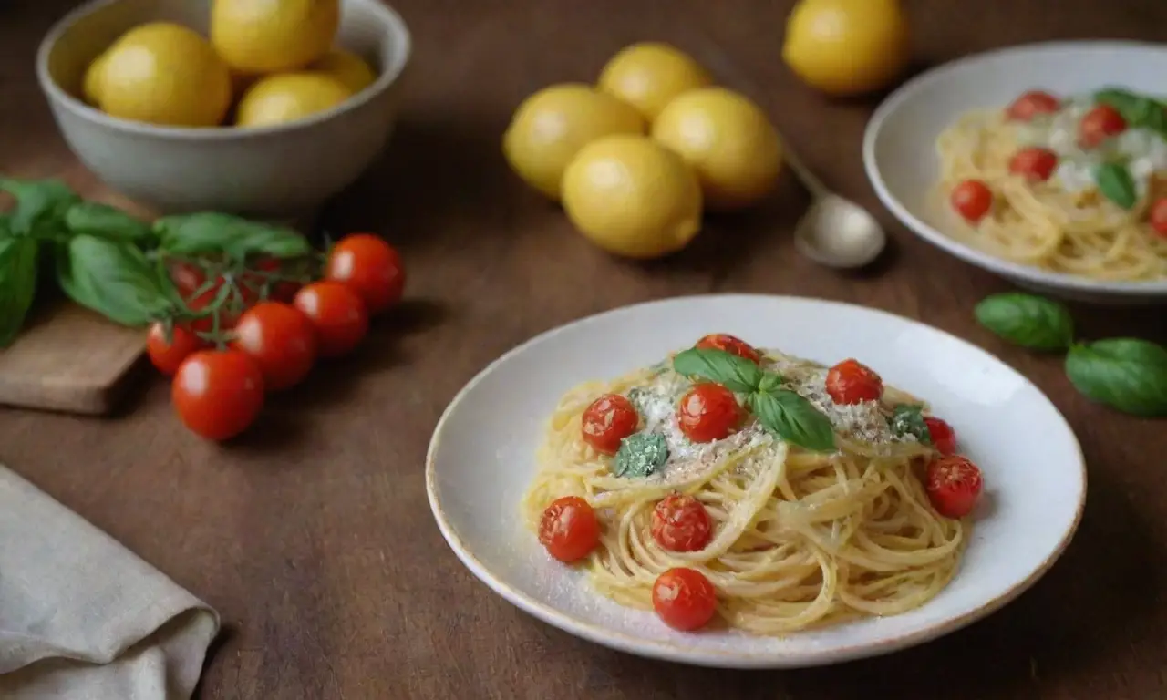 Platos de pasta ligeros y frescos con ingredientes vibrantes del verano italiano