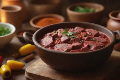 Ingredientes coloridos y especias vibrantes en una cocina acogedora