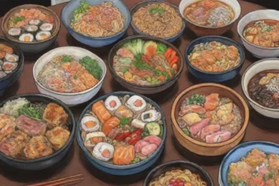 Recetas japonesas con vibrantes colores y platos exquisitos