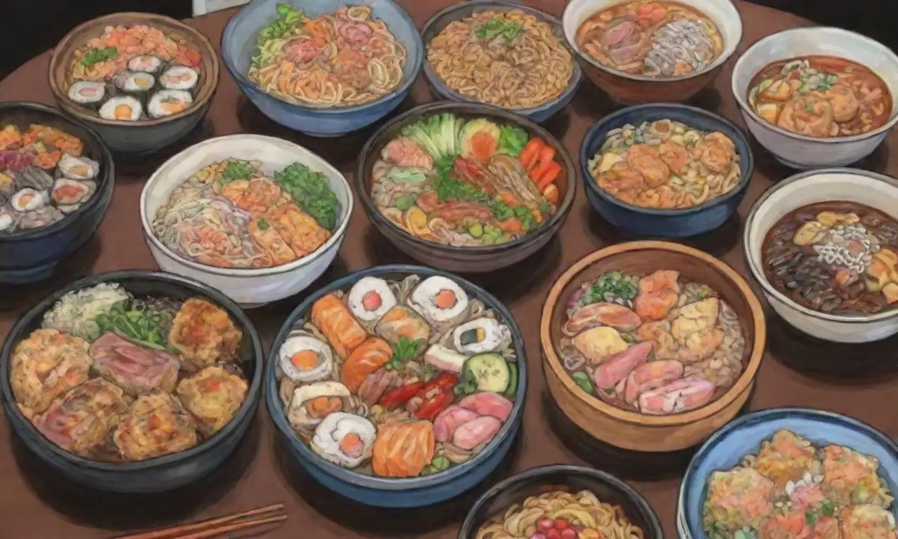 Recetas japonesas con vibrantes colores y platos exquisitos