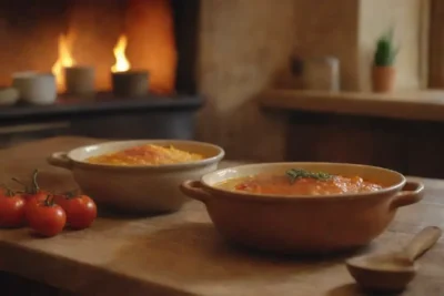 Cocina acogedora con colores cálidos y recetas croatas