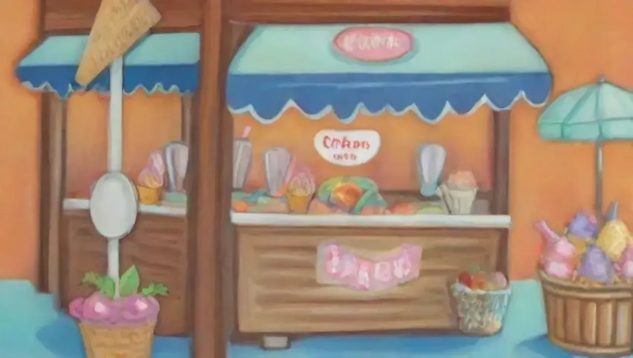 Conos de helado coloridos y frescos en un ambiente alegre y comunitario