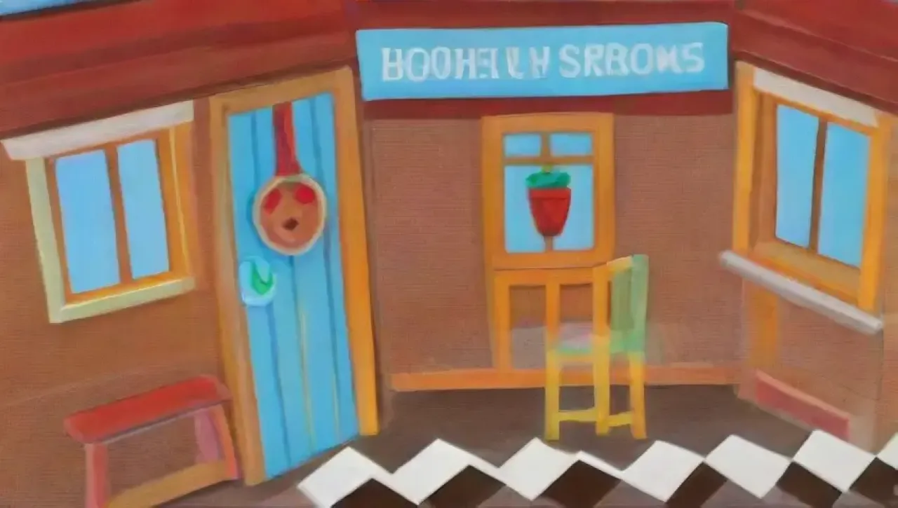 Un restaurante familiar colorido y acogedor, lleno de risas y buena comida