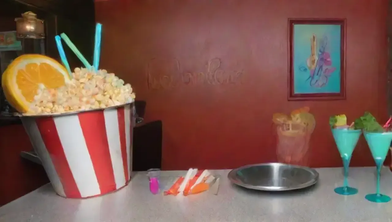 Un bar cinematográfico vibrante y acogedor invita a disfrutar de cócteles y risas
