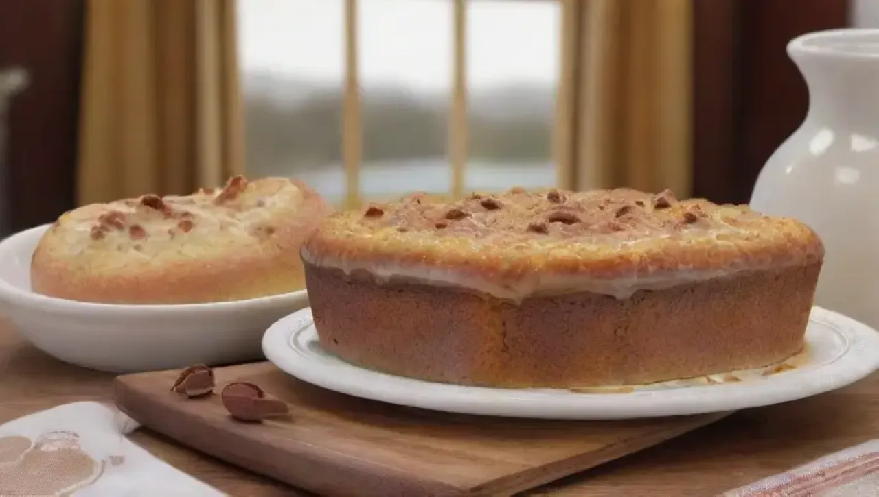 Postre reconfortante con pan dorado, pasas, canela, vainilla y recuerdos familiares