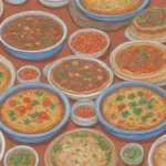 Comida eslovaca colorida y festiva en un ambiente familiar