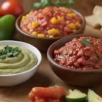 Salsas variadas: dips coloridos