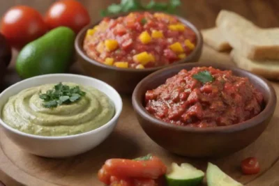 Salsas variadas: dips coloridos