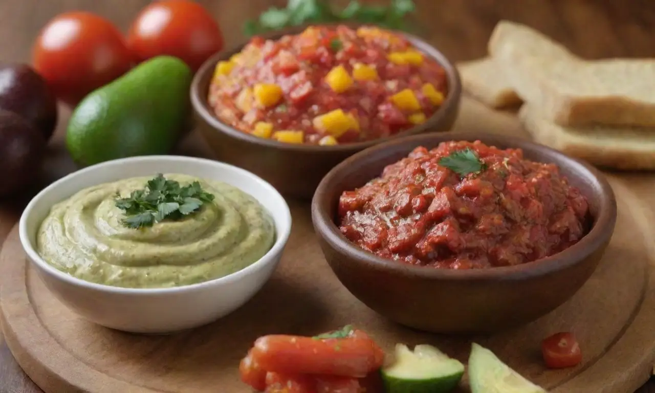 Salsas variadas: dips coloridos