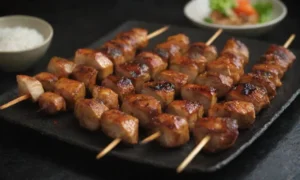 Receta de yakitori con ingredientes