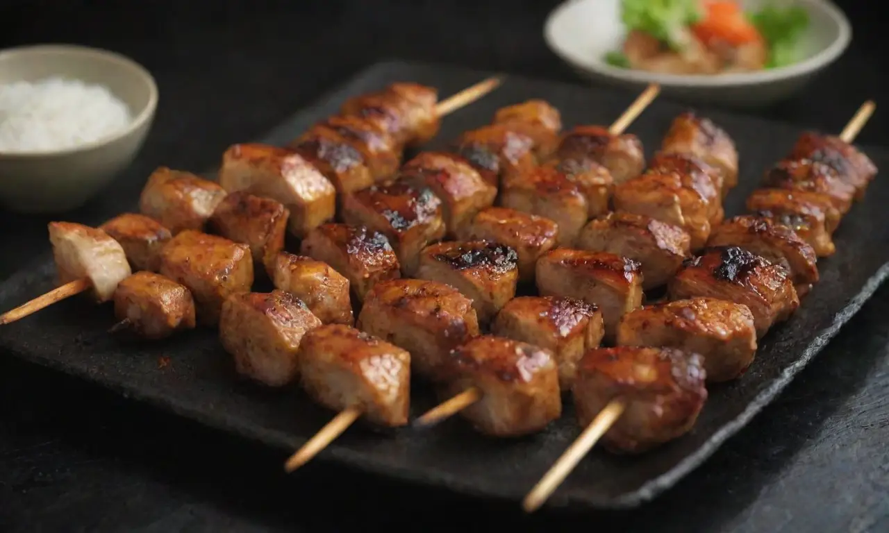 Receta de yakitori con ingredientes