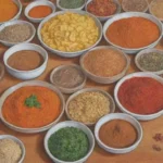 Cocina vibrante y familiar con ingredientes coloridos y sabores unidos