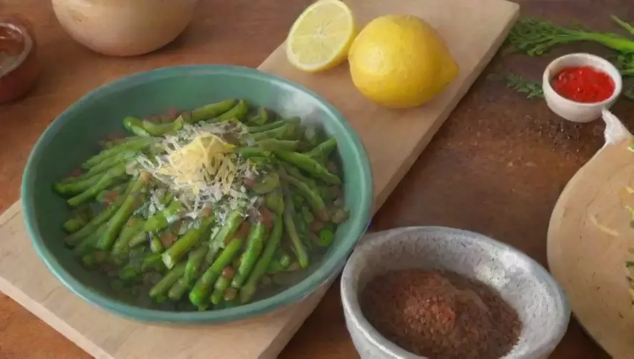 Ingredientes frescos y coloridos en una cocina luminosa