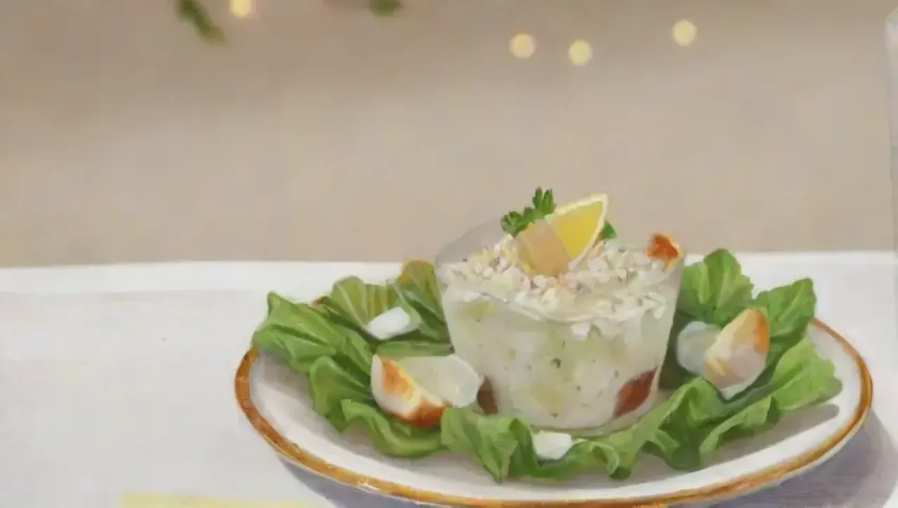 Una cena romántica con ensalada César, vino blanco y un ambiente acogedor