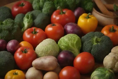 Verduras coloridas y platos checos tradicionales