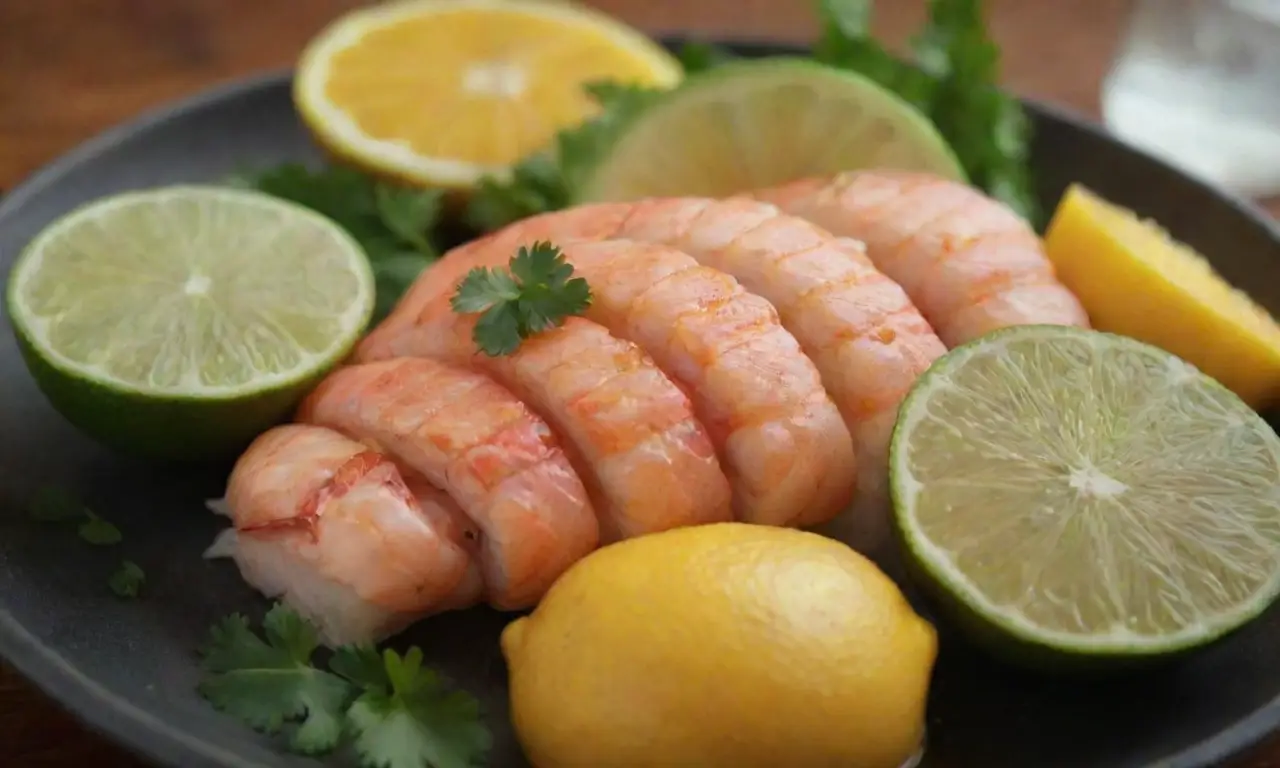 Ingredientes frescos: pescado, cítricos, cilantro, cebolla, chiles, camarones, mango, aguacate, limón y sal