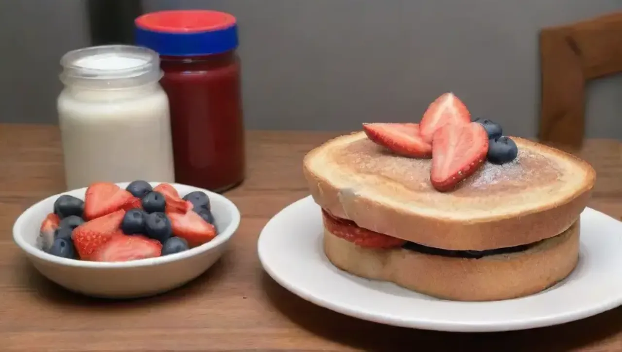 Desayuno acogedor y delicioso en una cocina iluminada
