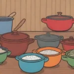Papel tapiz de cocina filipina con utensilios esenciales y coloridos