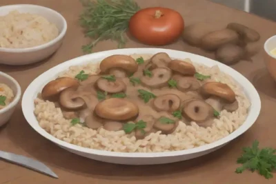Plato apetitoso de champiñones