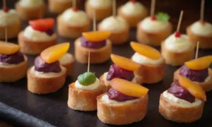 Pintxos vascos coloridos y festivos con sabores y texturas ricas