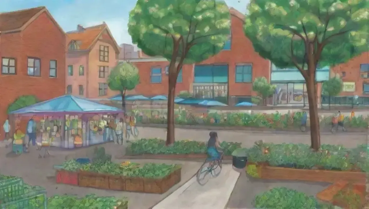 Una ciudad sostenible con naturaleza, energía renovable y comunidad activa