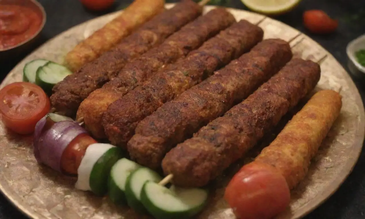 Kebab sirio: colores vibrantes