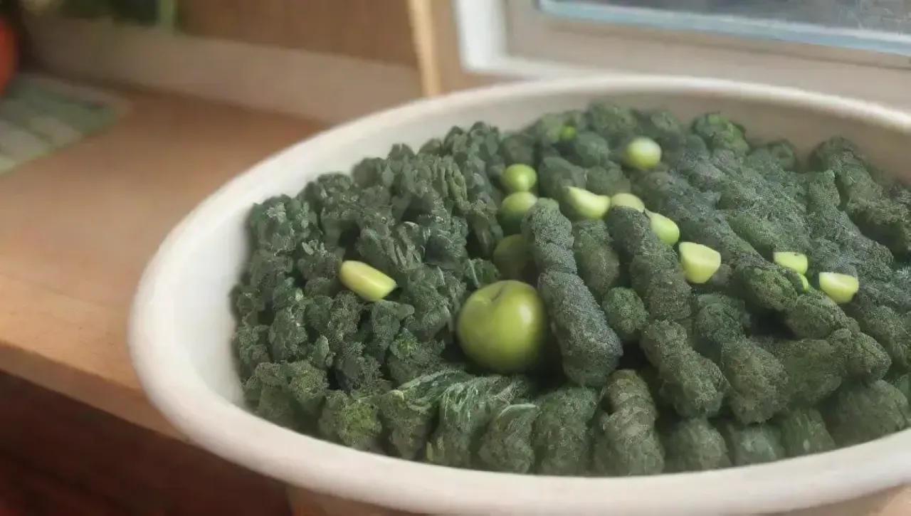 Un colorido y saludable batido de frutas y verduras en una cocina iluminada