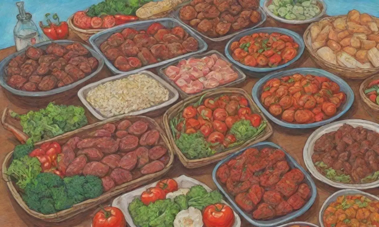 Sabores ricos y presentación colorida de la cocina kazaja