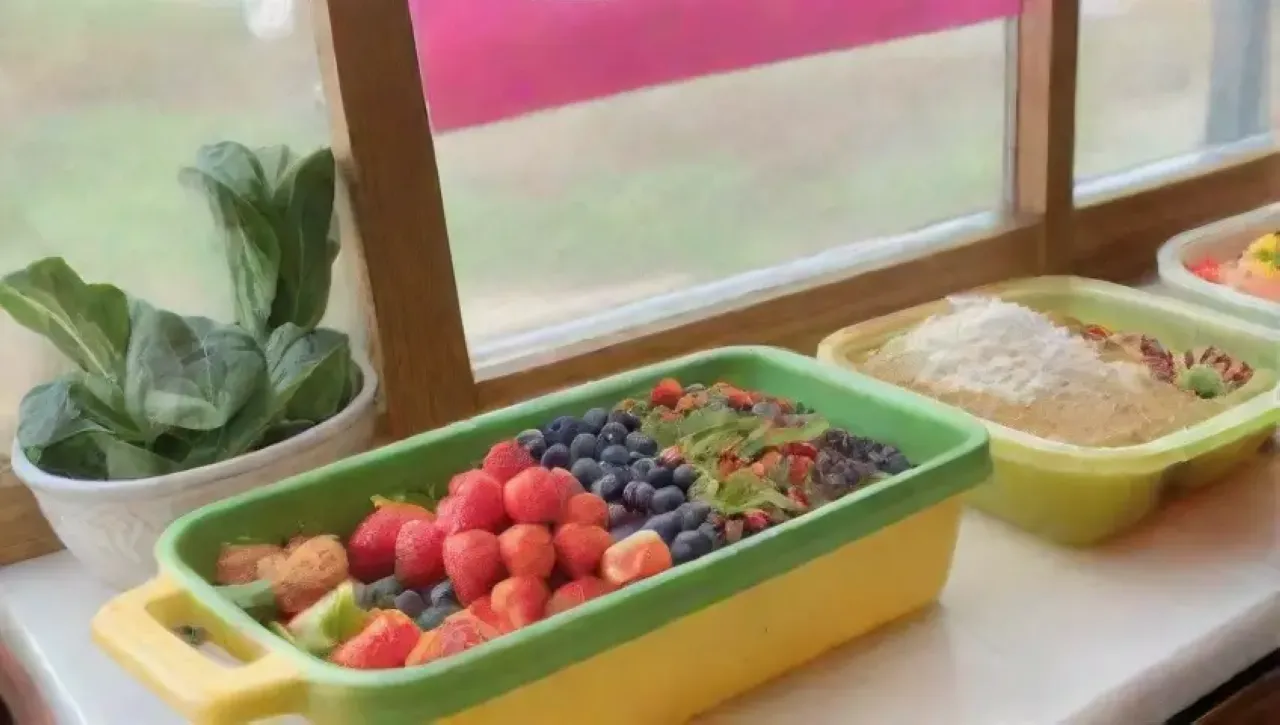 Cocina luminosa con ingredientes frescos y coloridos para smoothies saludables