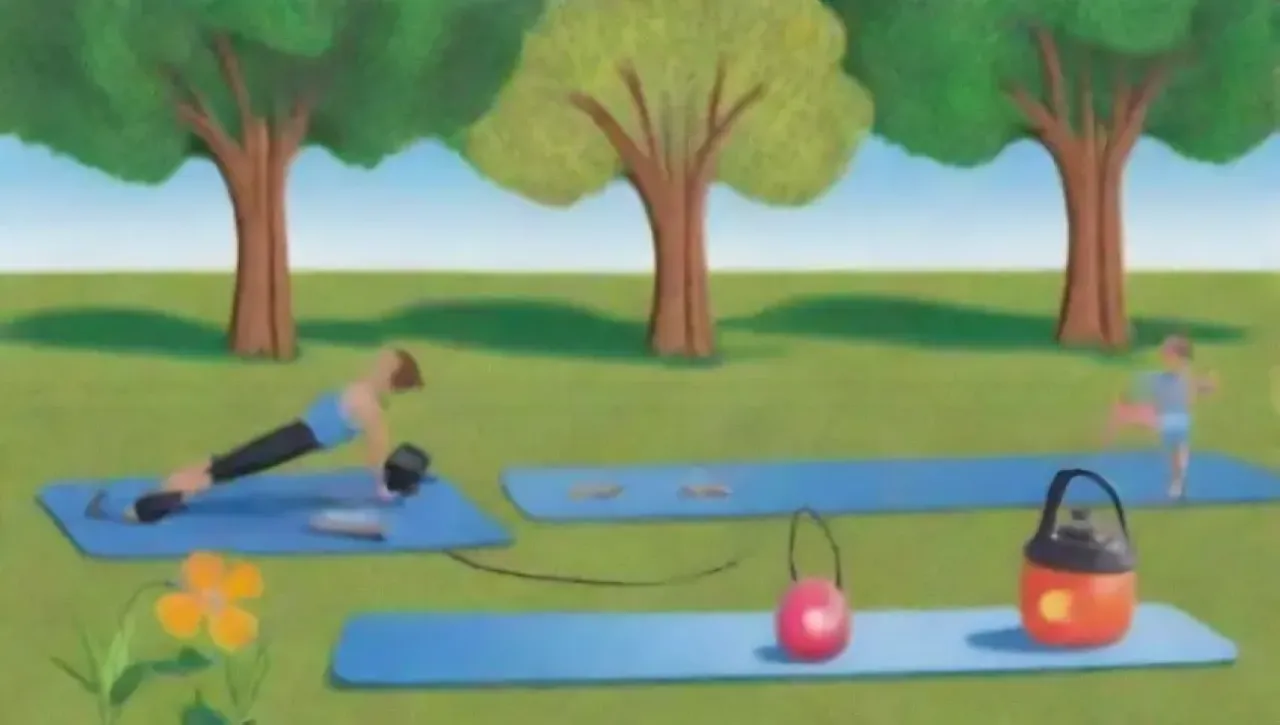 Un fondo vibrante de ejercicios al aire libre que inspira energía y bienestar