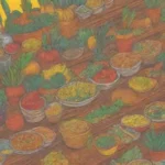 Colores vibrantes y ambiente jamaicano con comida picante y reggae