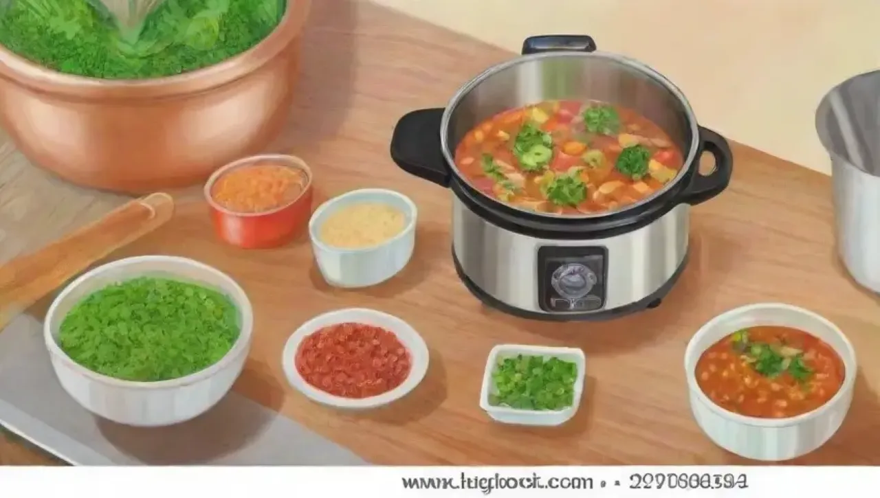 Cocina luminosa y acogedora con vegetales frescos, especias coloridas y aromas deliciosos