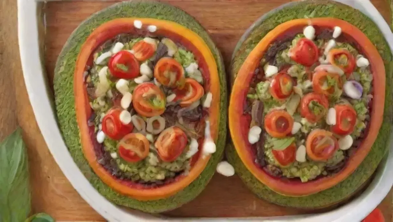 Una colorida y deliciosa reunión de amigos con bruschetta y frescos ingredientes