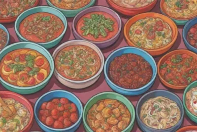 Platos coloridos con ingredientes tradicionales y sabores únicos